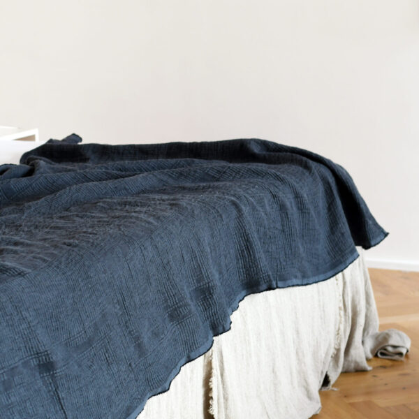 Bogolan bed throw black charcoal