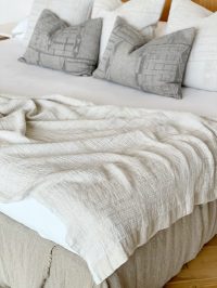 100% linen Bogolan Bed Throws - 10 colours
