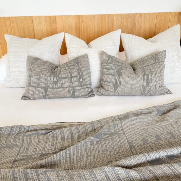 Indigo on natural throw