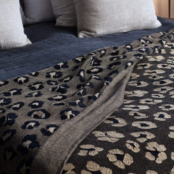 Gold on black BED THROW