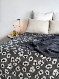Cotton & Linen Metallic Leopard Throws & Bedspreads - 3 colours