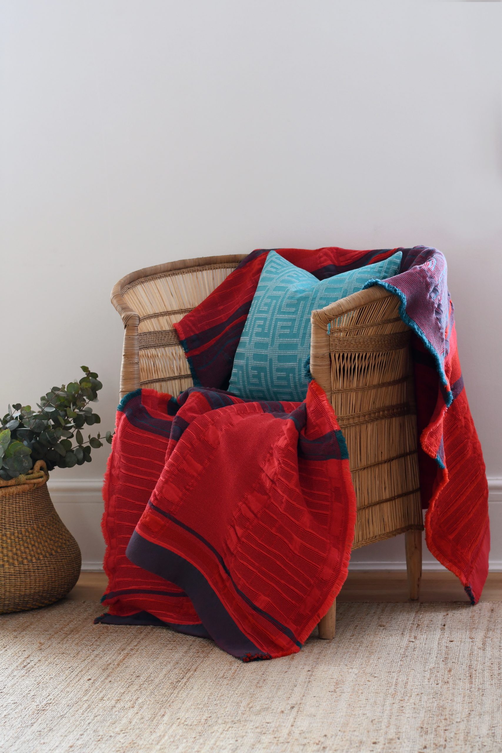 100 Cotton Flamboyant Lounge Throw African Jacquard