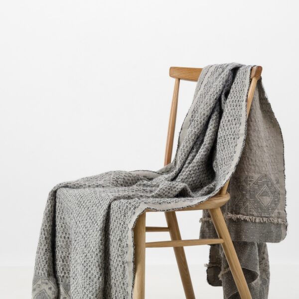 Charcoal Charcoal & Natural Blanket
