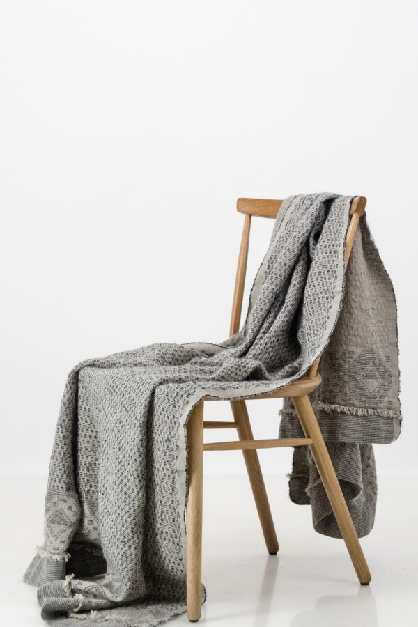 Charcoal & Natural Blanket