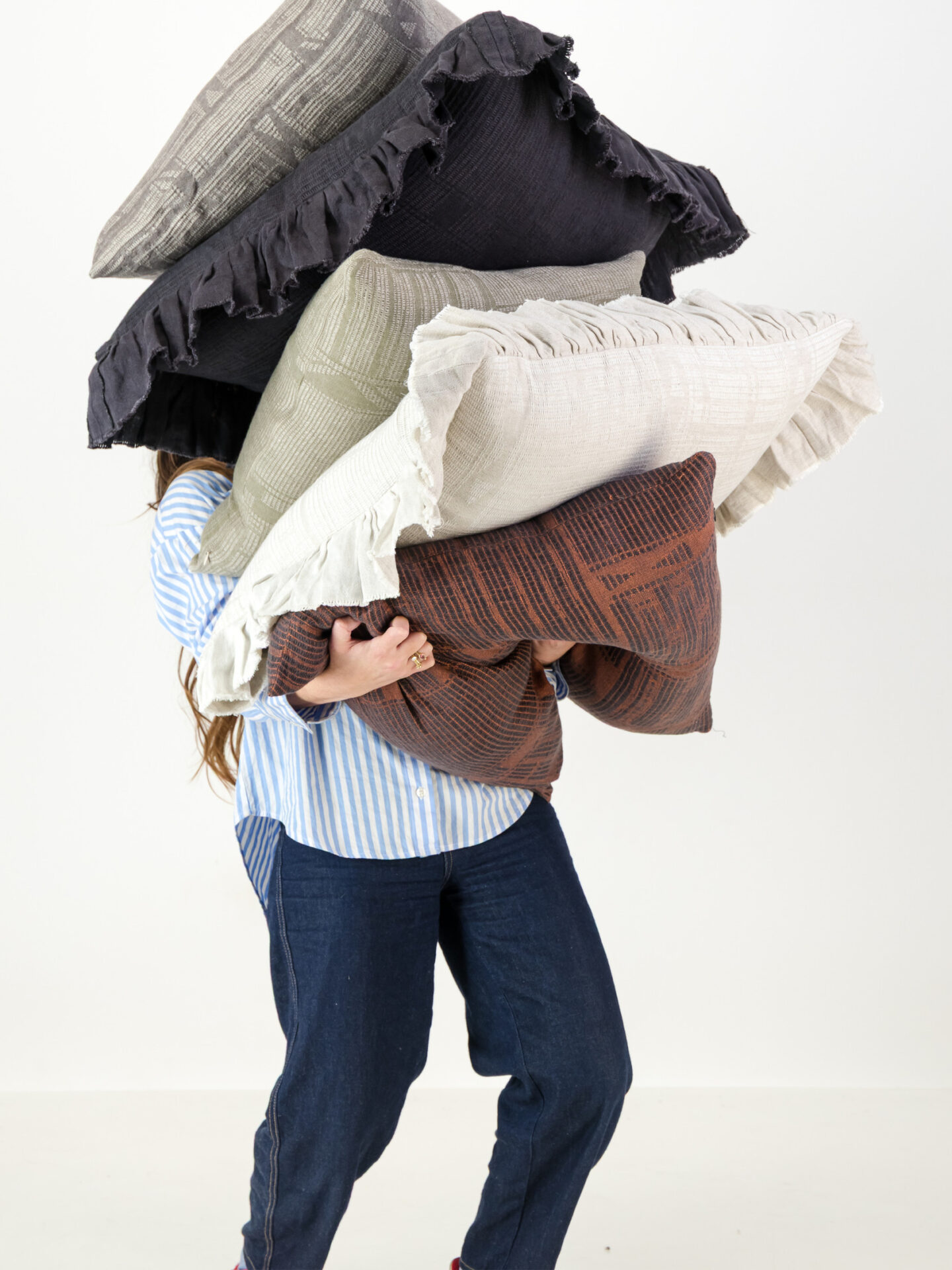 Bogolan Flounced Cushion Cover