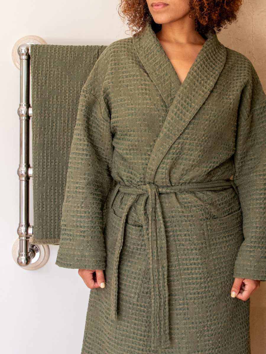 Mixed Waffle Bathrobe