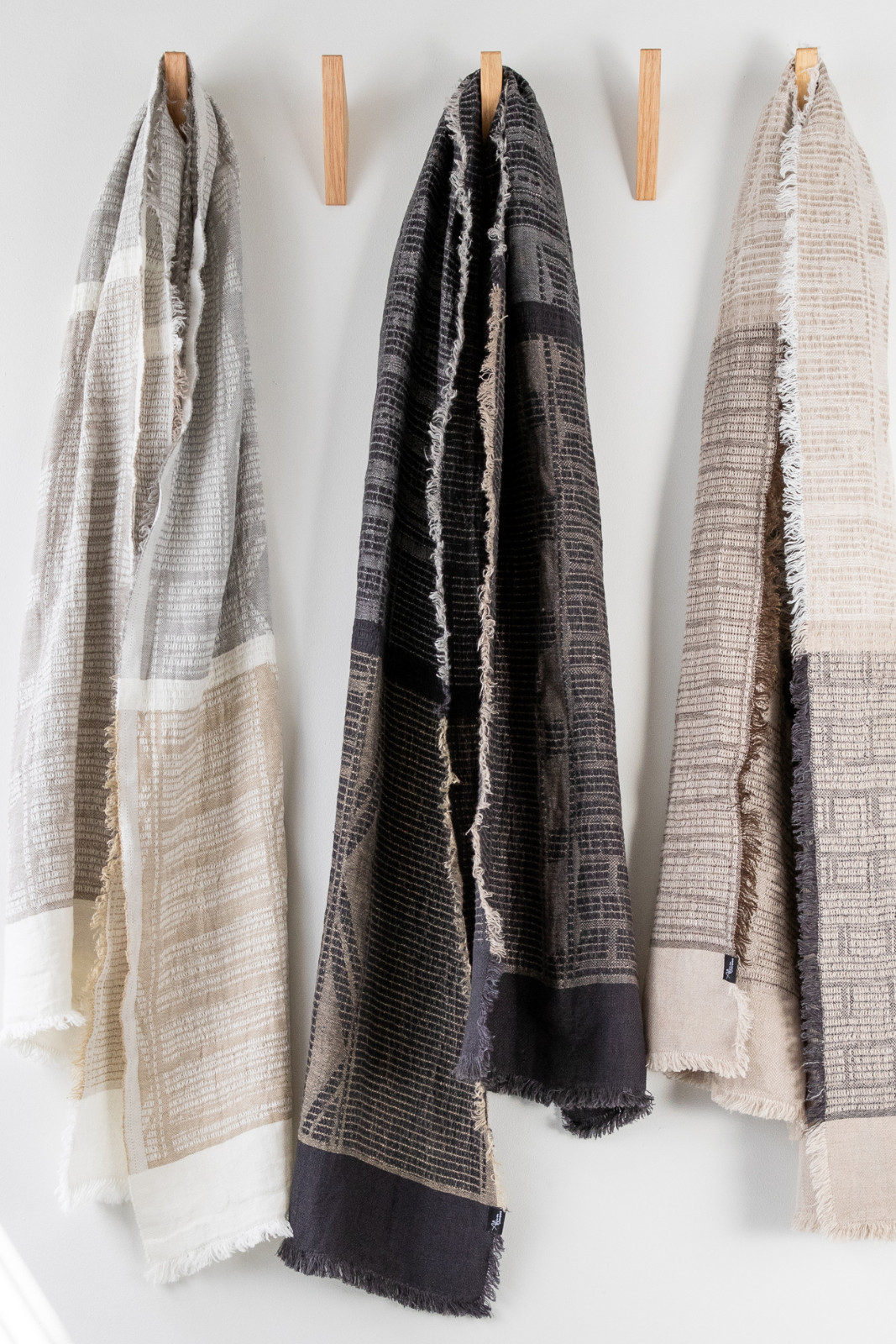 100% Linen Bogolan Scarf / Wrap - African Jacquard