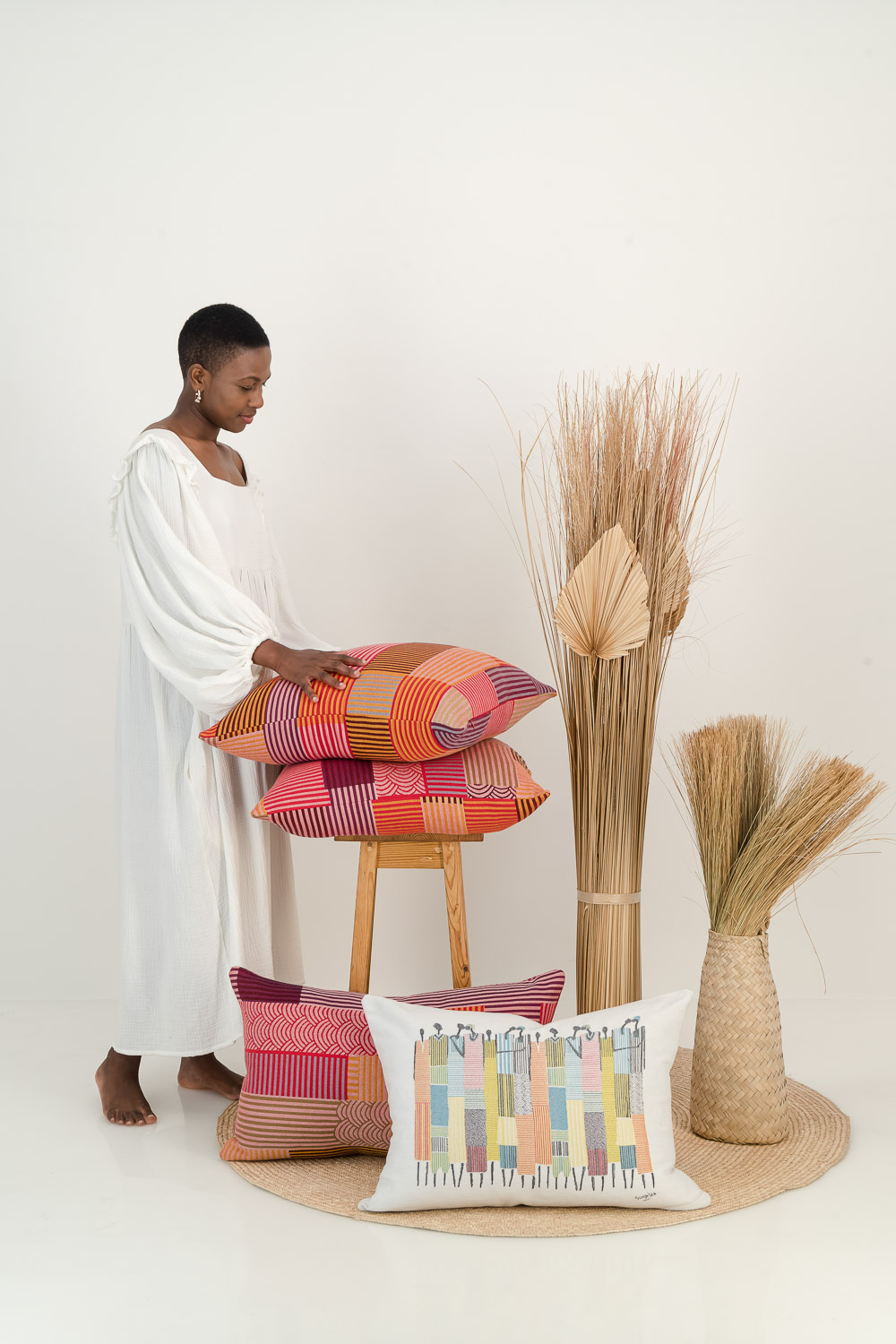 Gondissa Scallops and Stripes Cushion Cover