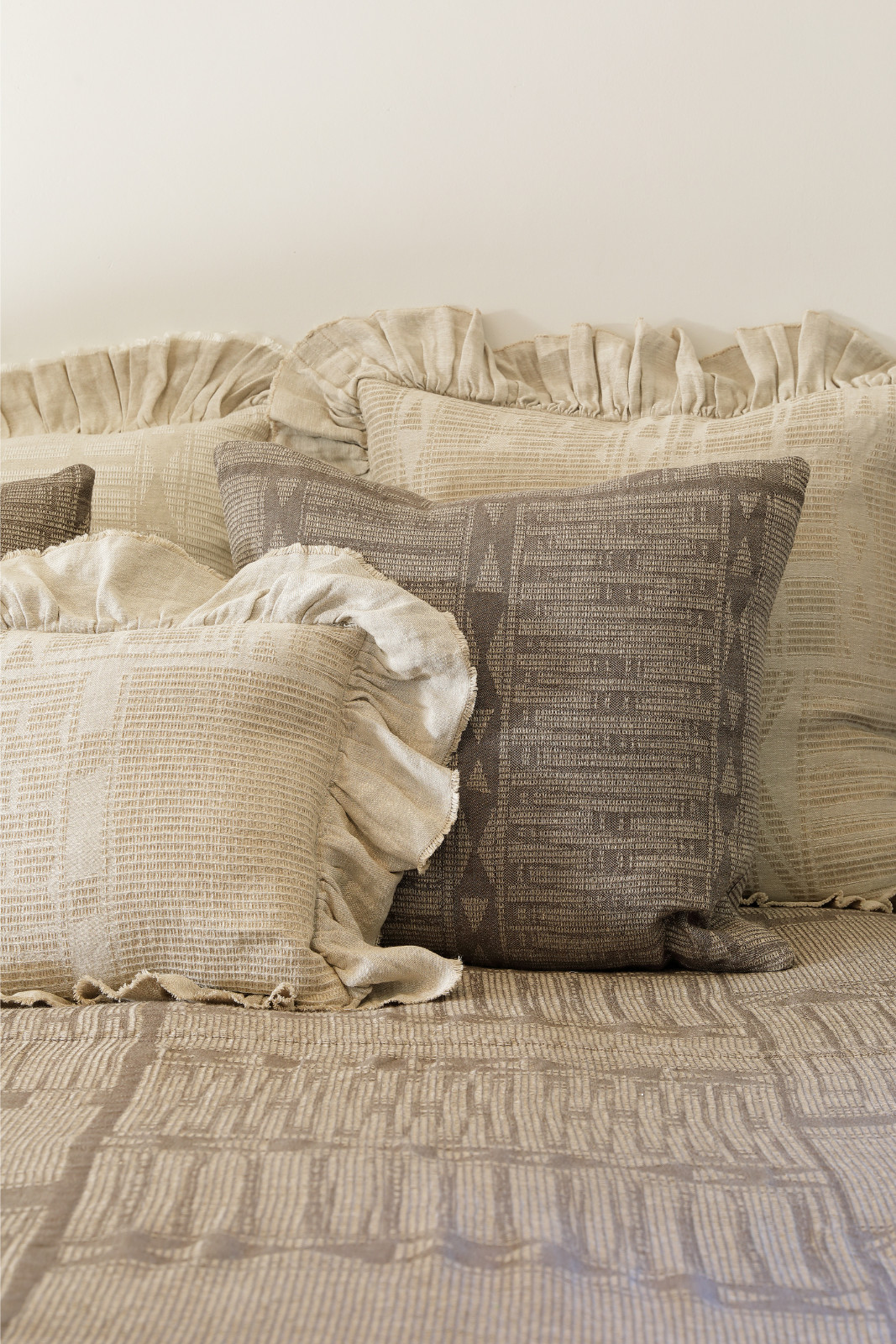 Bogolan Flounced Cushion Cover