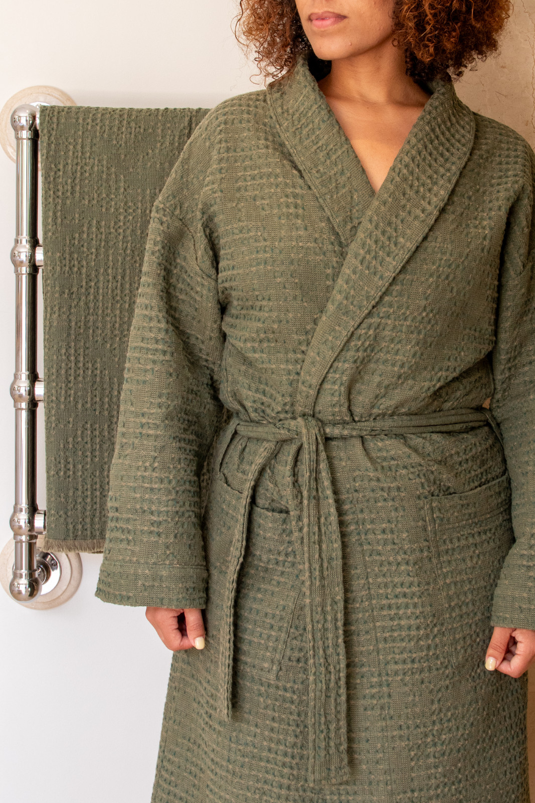Mixed Waffle Bathrobe