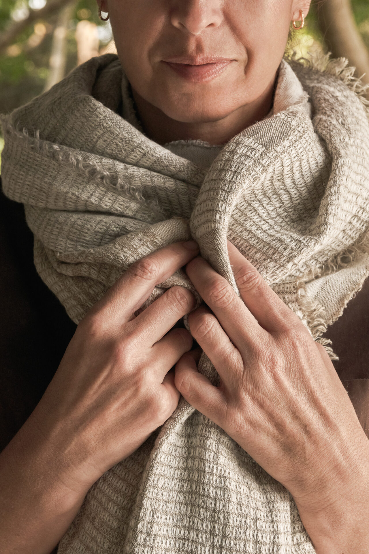 100% Linen Bogolan Scarf / Wrap